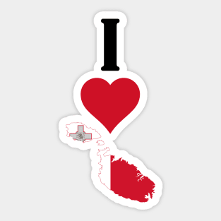 I Heart Malta Vertical I Love Maltese National Flag Map Sticker